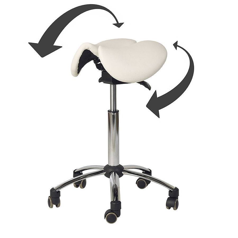 Split-Seat Saddle Stool - White