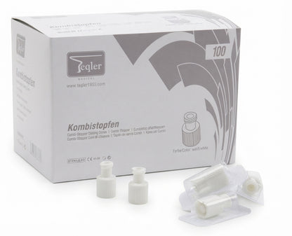 Sterile Luer-Lock Combi Stopper Syringe Bung Caps || Pack of 100