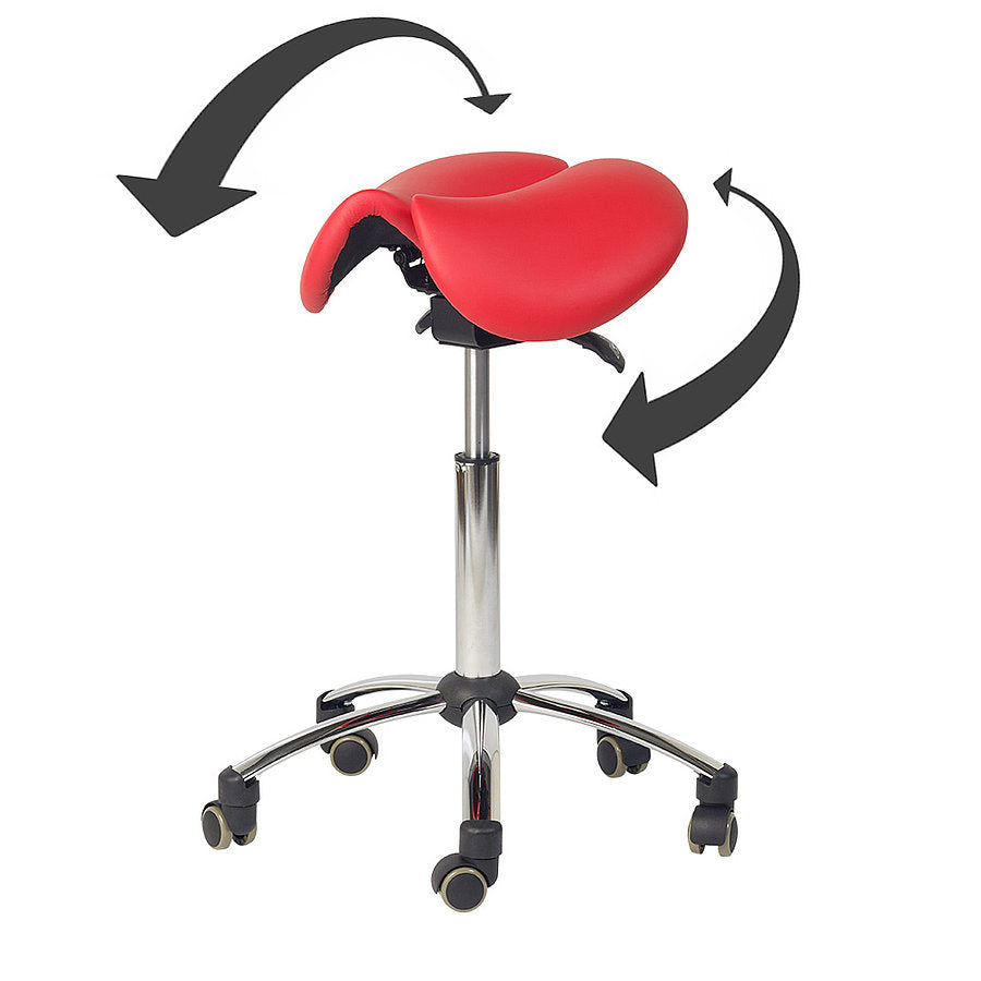 Adjustable Ergonomic Split Seat Saddle Stool for Medical Professionals