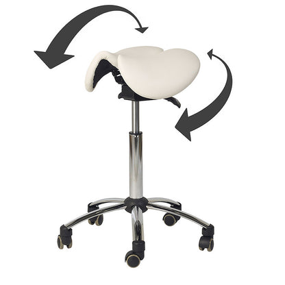 Adjustable Ergonomic Split Seat Saddle Stool for Medical Professionals