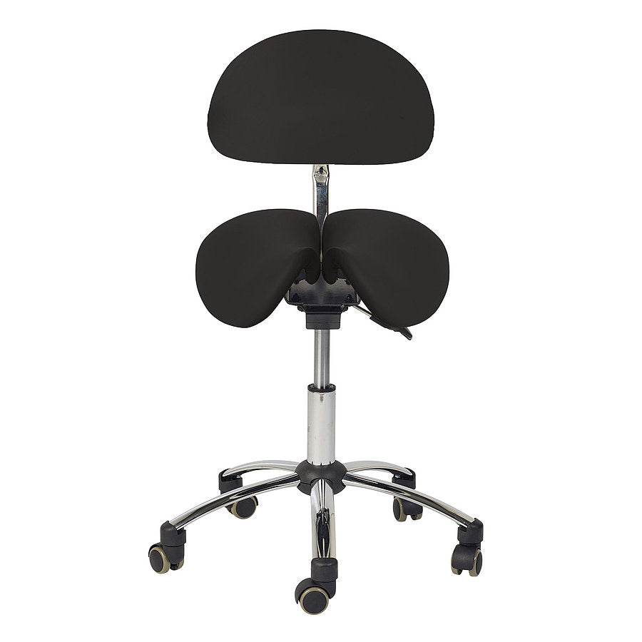 Adjustable Split Seat Saddle Stool with Backrest || Medical Ergonomic Chair