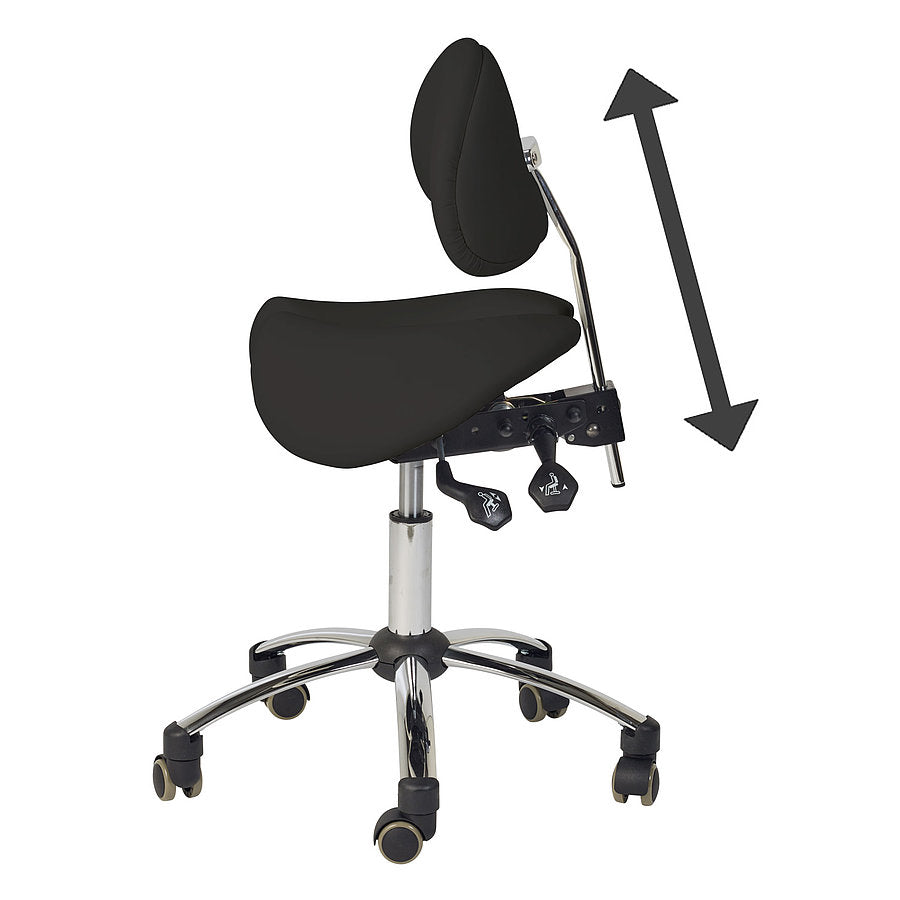 Adjustable Split Seat Saddle Stool with Backrest || Medical Ergonomic Chair