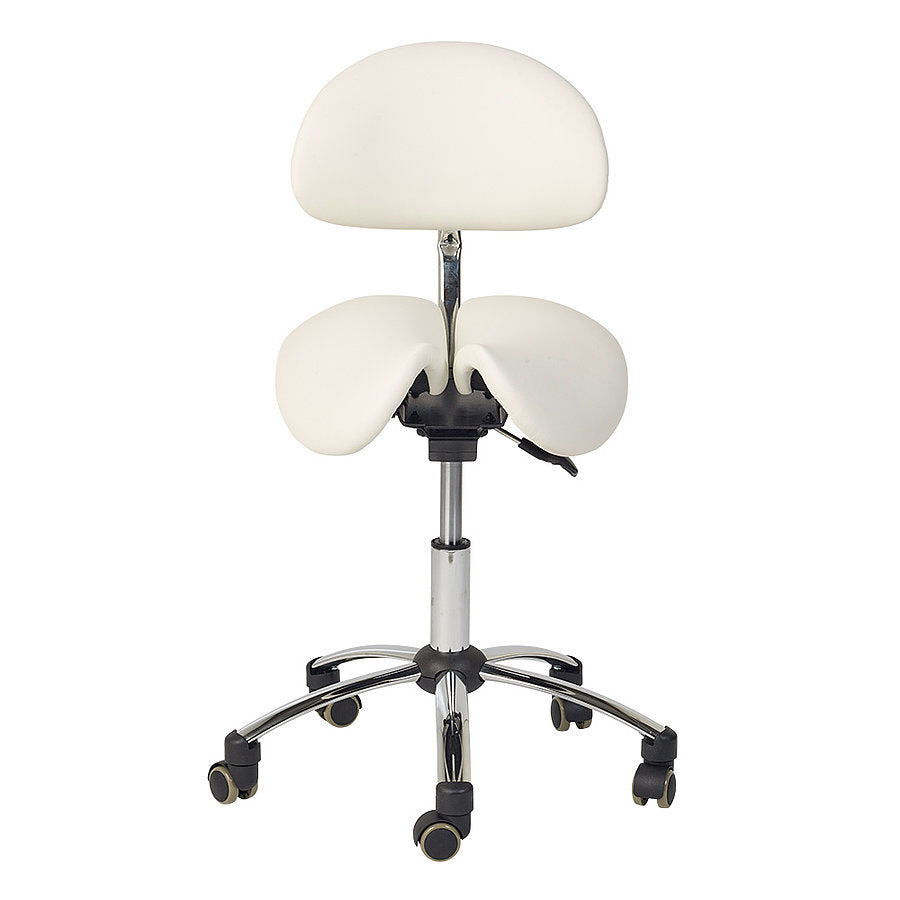Adjustable Split Seat Saddle Stool with Backrest || Medical Ergonomic Chair