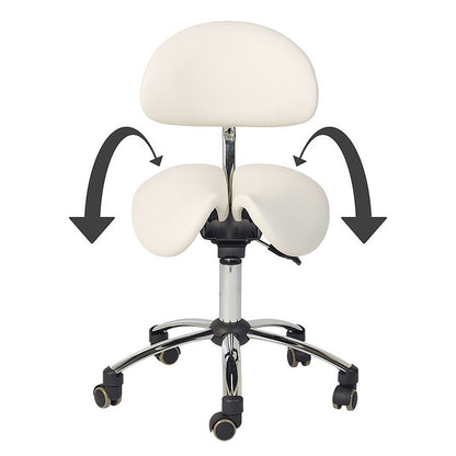 Adjustable Split Seat Saddle Stool with Backrest || Medical Ergonomic Chair