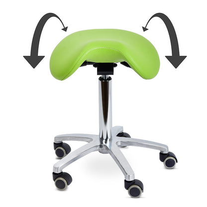 Ergonomic Revolving Saddle Stool with Tilting Seat