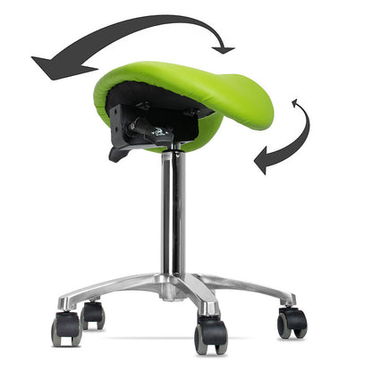 Ergonomic Revolving Saddle Stool with Tilting Seat