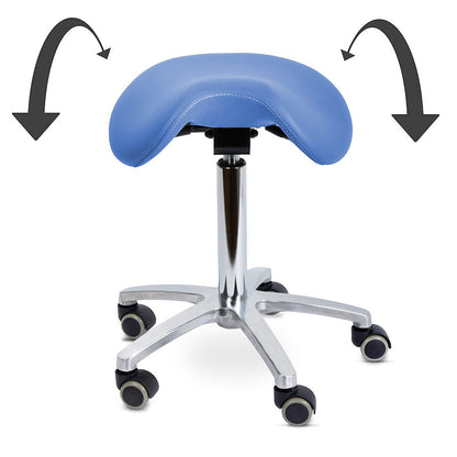 Ergonomic Revolving Saddle Stool with Tilting Seat