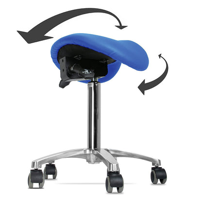 Ergonomic Revolving Saddle Stool with Tilting Seat