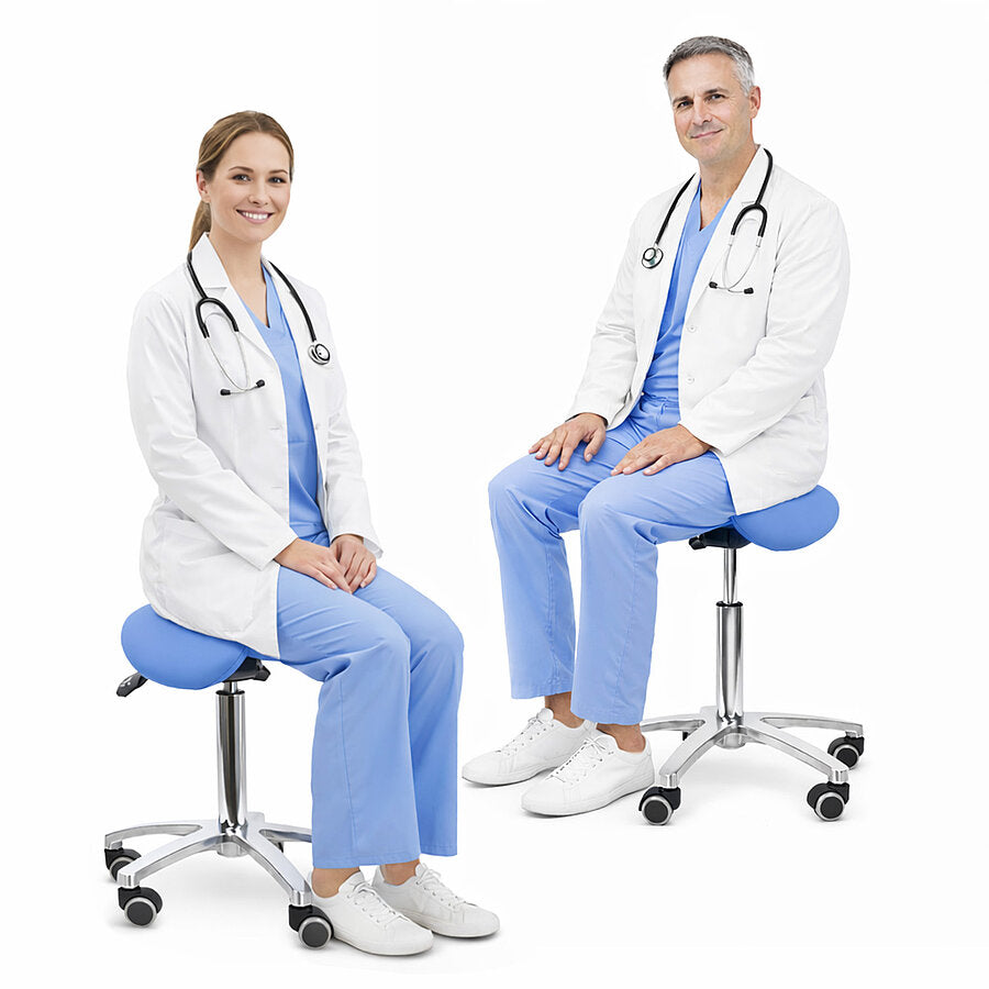 Ergonomic Revolving Saddle Stool with Tilting Seat