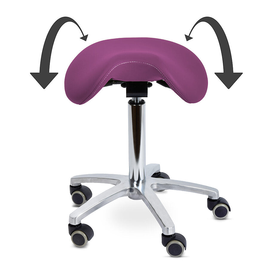 Ergonomic Revolving Saddle Stool with Tilting Seat