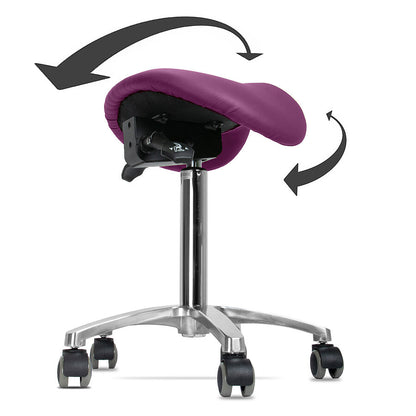 Ergonomic Revolving Saddle Stool with Tilting Seat