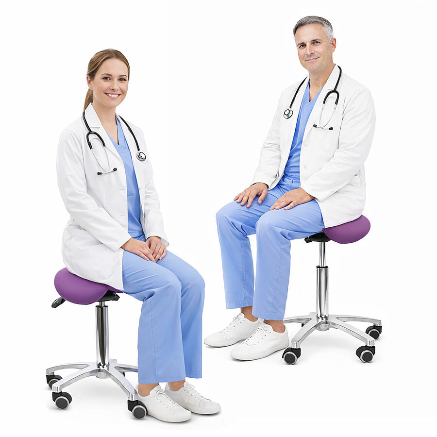 Ergonomic Revolving Saddle Stool with Tilting Seat