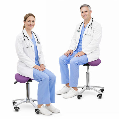 Ergonomic Revolving Saddle Stool with Tilting Seat