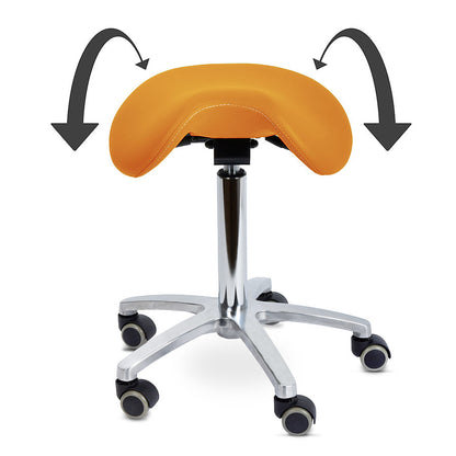 Ergonomic Revolving Saddle Stool with Tilting Seat