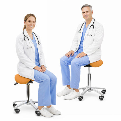 Ergonomic Revolving Saddle Stool with Tilting Seat