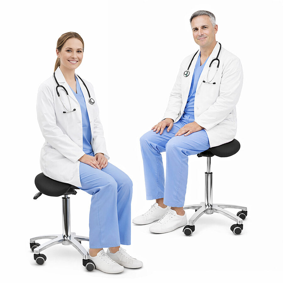 Ergonomic Revolving Saddle Stool with Tilting Seat