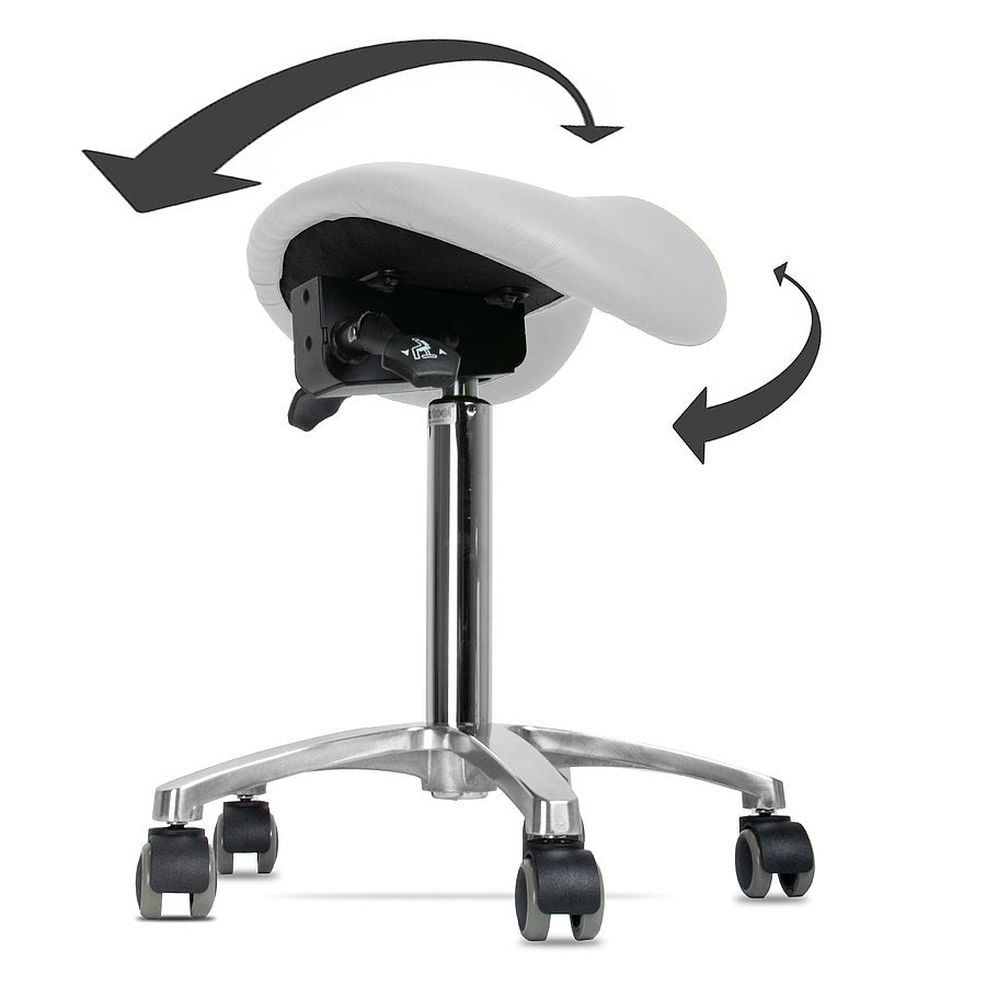 Ergonomic Revolving Saddle Stool with Tilting Seat