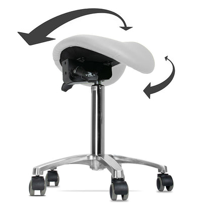 Ergonomic Revolving Saddle Stool with Tilting Seat