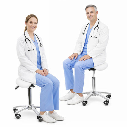 Ergonomic Revolving Saddle Stool with Tilting Seat