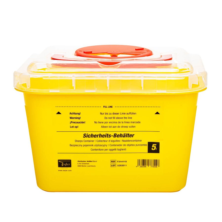 5 Litre Sharps Bin Box || Secure Medical Disposal