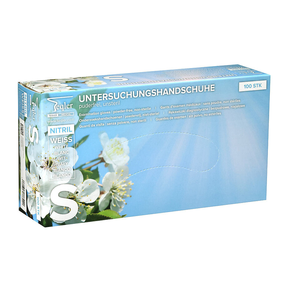 White Nitrile Gloves || Pack of 100 || Teqler