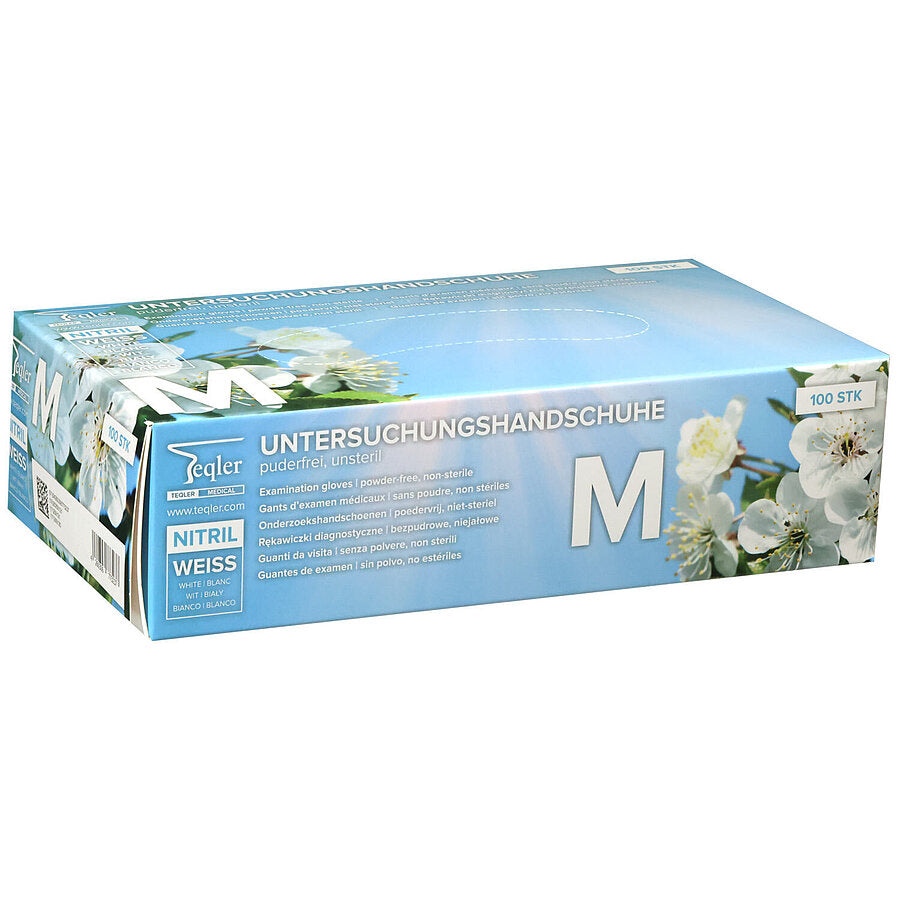 White Nitrile Gloves || Pack of 100 || Teqler