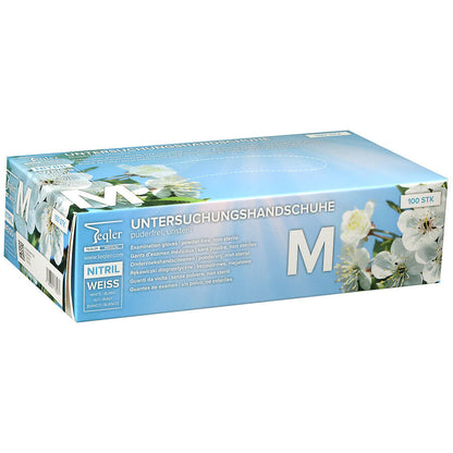White Nitrile Gloves || Pack of 100 || Teqler