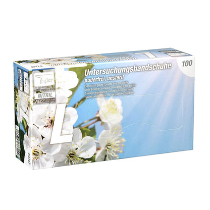 White Nitrile Gloves || Pack of 100 || Teqler