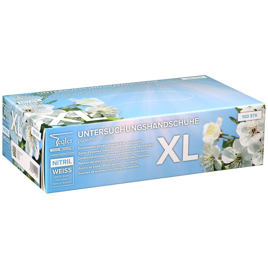 White Nitrile Gloves || Pack of 100 || Teqler
