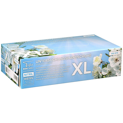 White Nitrile Gloves || Pack of 100 || Teqler