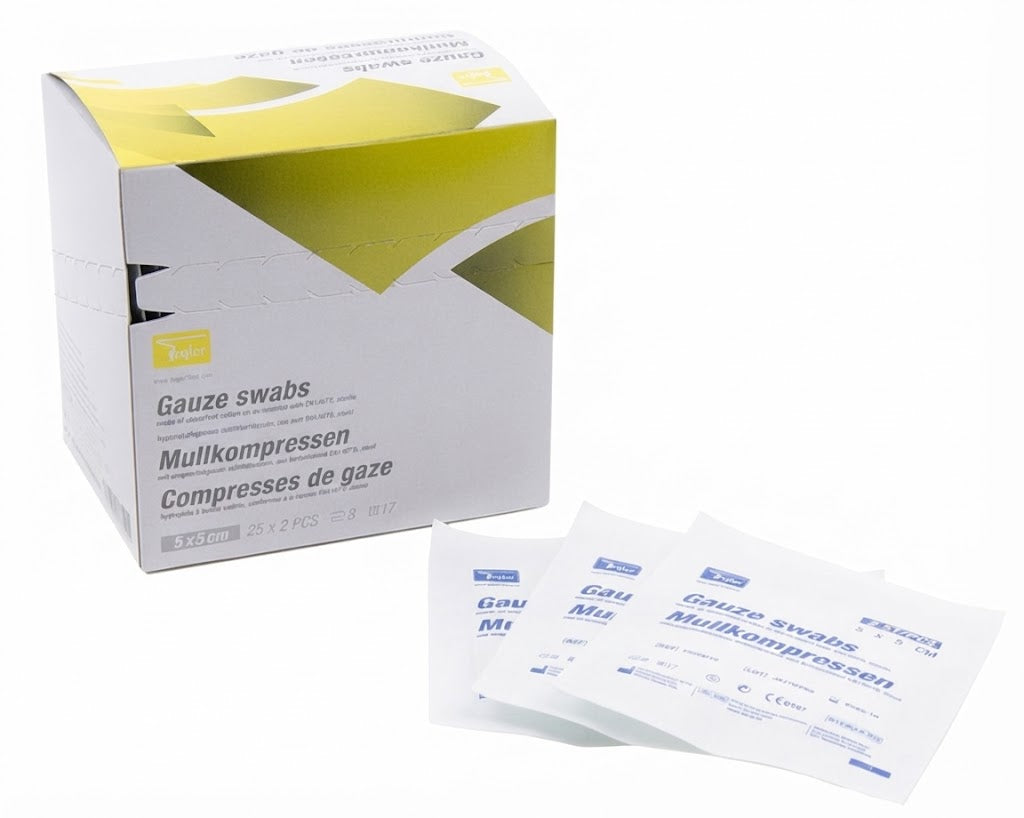Sterile Gauze Swabs || 5cm x 5cm, 17-Thread, 8-Ply || Pack of 50