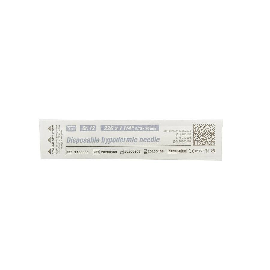 Teqler Disposable Needles 22G 0.7 x 30mm Black x 100