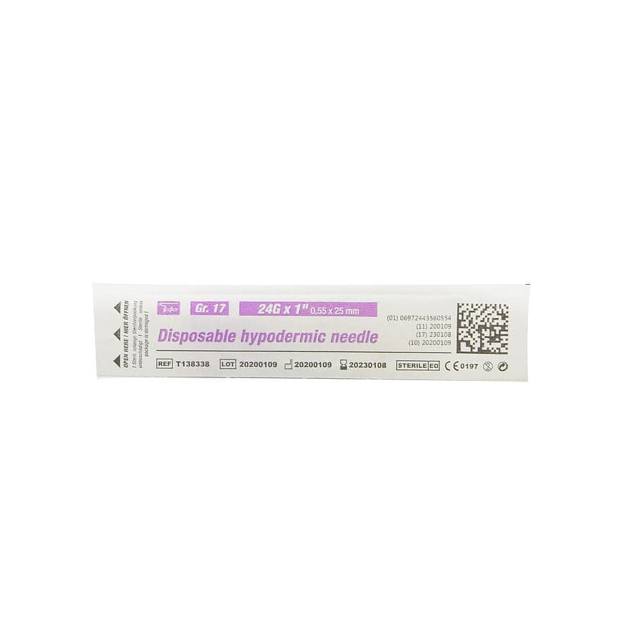 Teqler Disposable Needles 24G 0.55 x 25mm Purple x 100