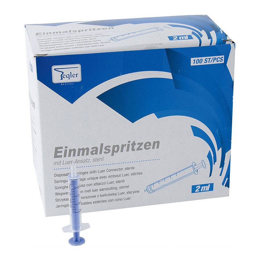 Teqler Disposable Syringes with Luer Connector 2ml x 100