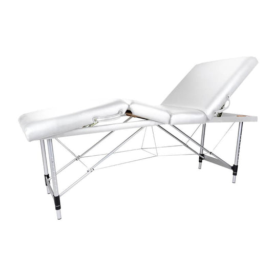 Teqler Portable Aluminium Massage Couch - White