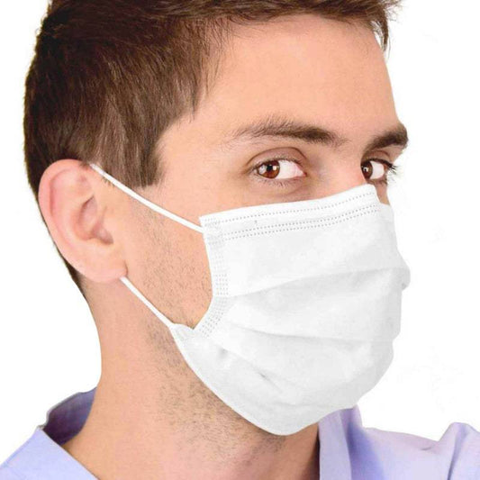 Teqler Surgical Mask (with Elastic Earloops) 3 ply - White