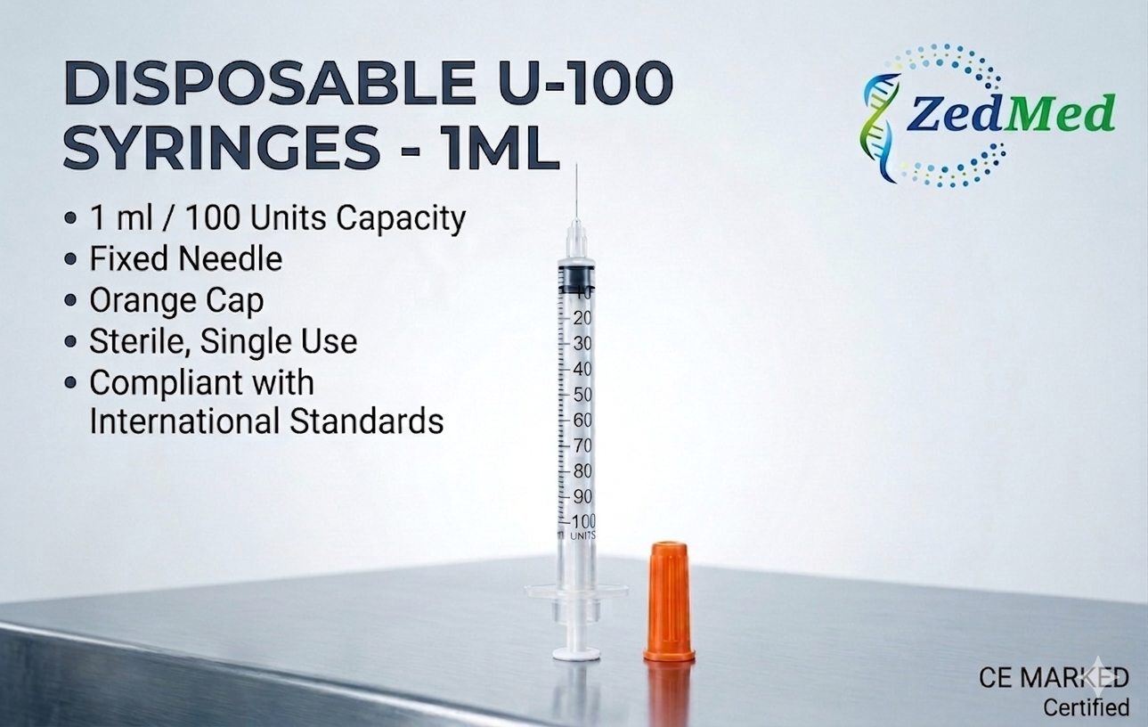 31G || 1ml Disposable Single-use Syringe and Needle, u100