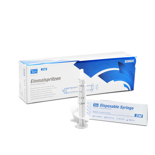 2ml Disposable Syringes with Luer Connector || Pack of 100