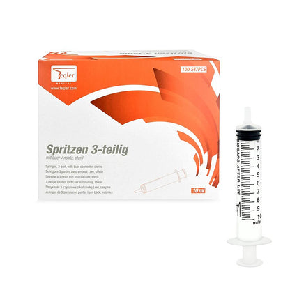 10ml Sterile Disposable Syringe with Luer Connector || 3-Part || Pack of 100