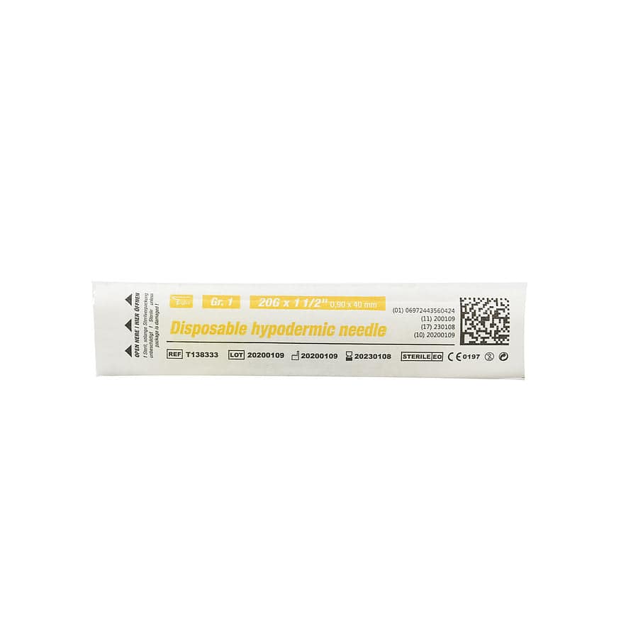 Teqler Disposable Needles 20G 0.9 x 40mm Yellow x 100