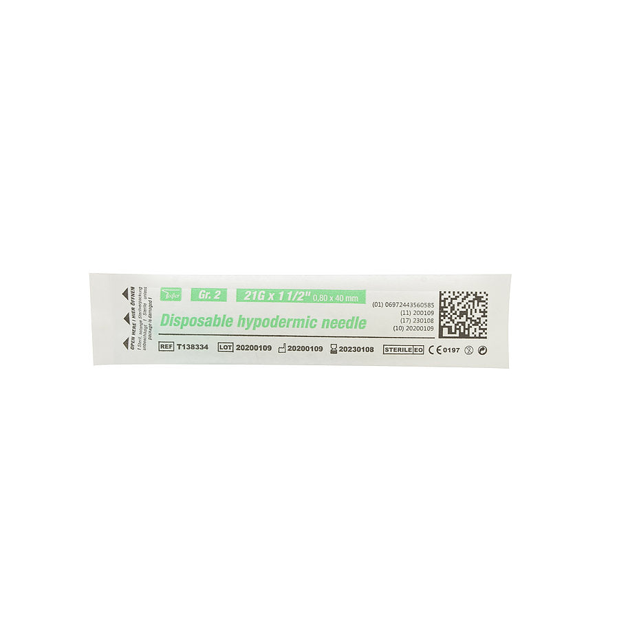 21G Disposable Hypodermic Needles || 1-1/2", 0.8 x 40mm || Pack of 100