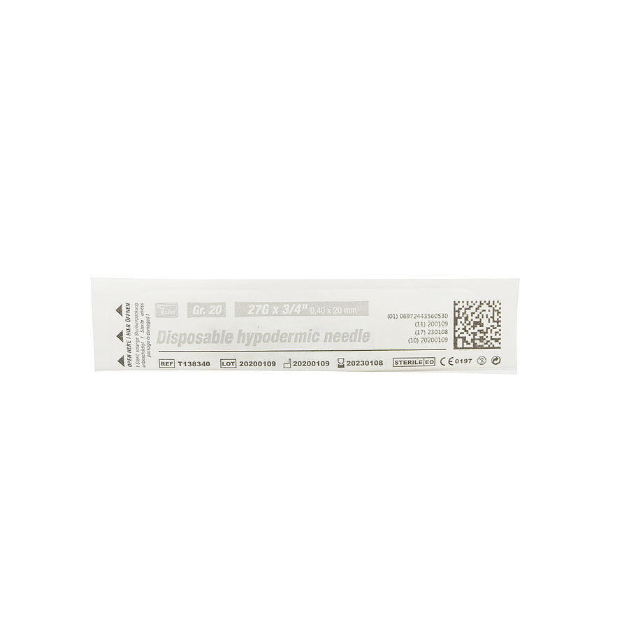 27G Disposable Hypodermic Needles || 3/4", 0.4 x 20mm || Pack of 100