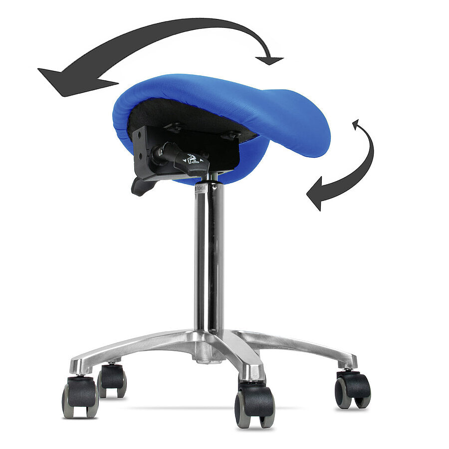 Revolving Stool with Tilting || Saddle Stool / Chair || Blue