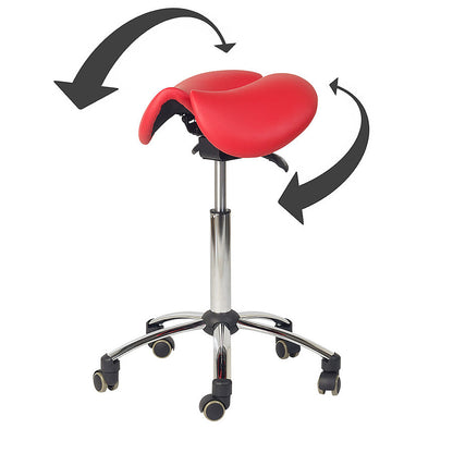 Split Seat Saddle / Chair Stool || Red