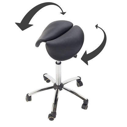Split Seat Saddle / Chair Stool || Black