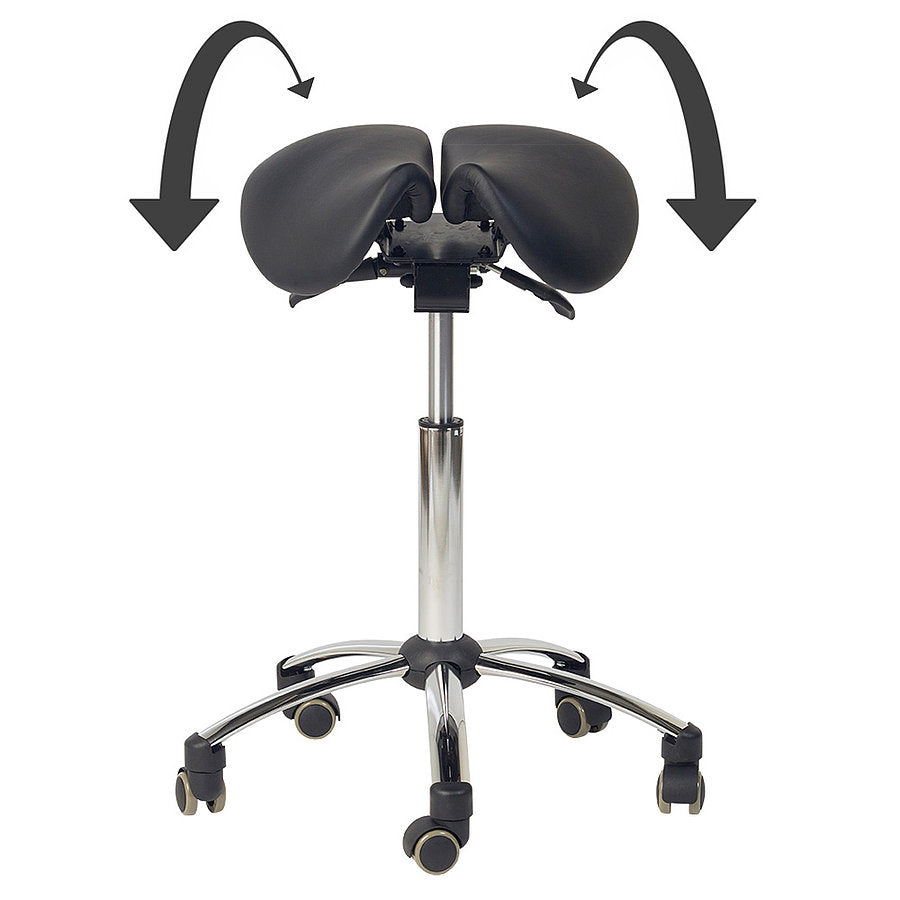 Split Seat Saddle / Chair Stool || Black