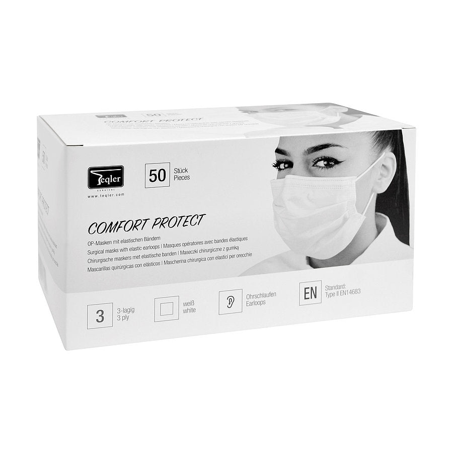 Surgical Mask (with Elastic Earloops) 3 ply - White
