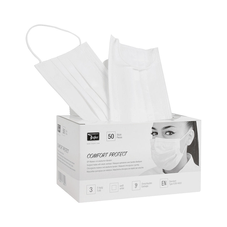 Surgical Mask (with Elastic Earloops) 3 ply - White