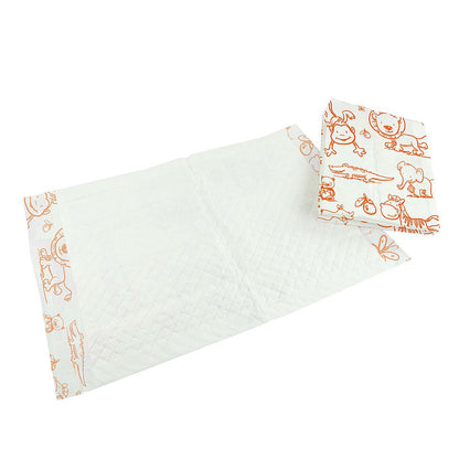 Disposable Baby Underlays || 40 x 60 cm - Zoo Animals print in Orange || Pack of 50