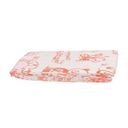 Disposable Baby Underlays || 40 x 60 cm - Zoo Animals print in Orange || Pack of 50